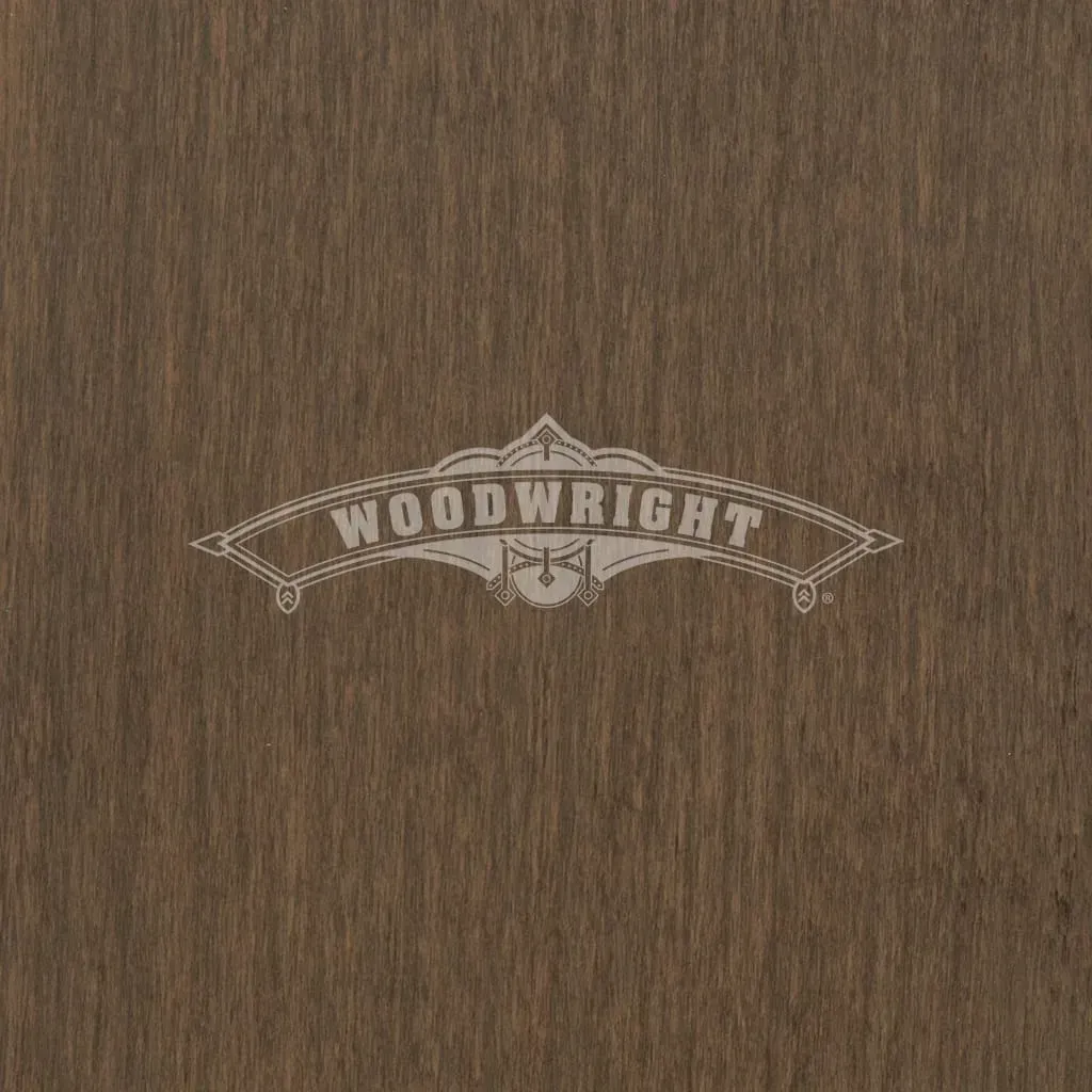 Logo for Woodwright on a wood-grain background, featuring an arch with the company name.