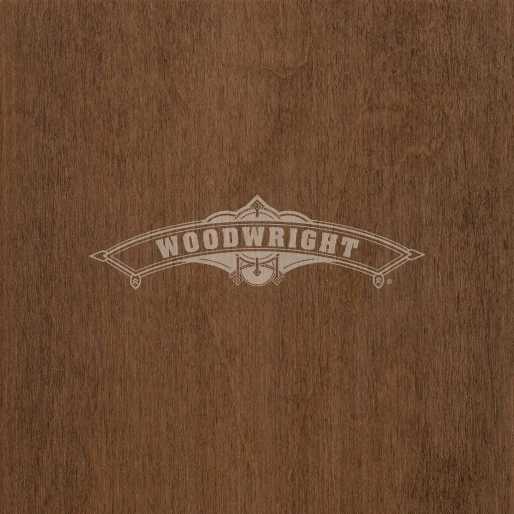 Logo on woodgrain background: 