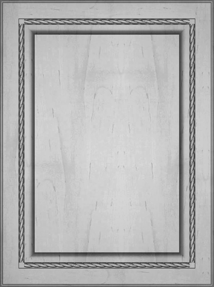 Wooden panel with decorative borders and inner frame.