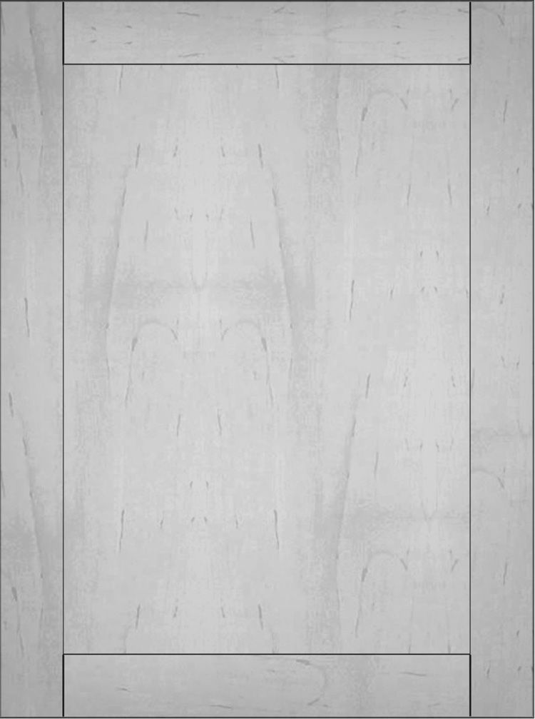 Light wood cabinet door with a framed panel.