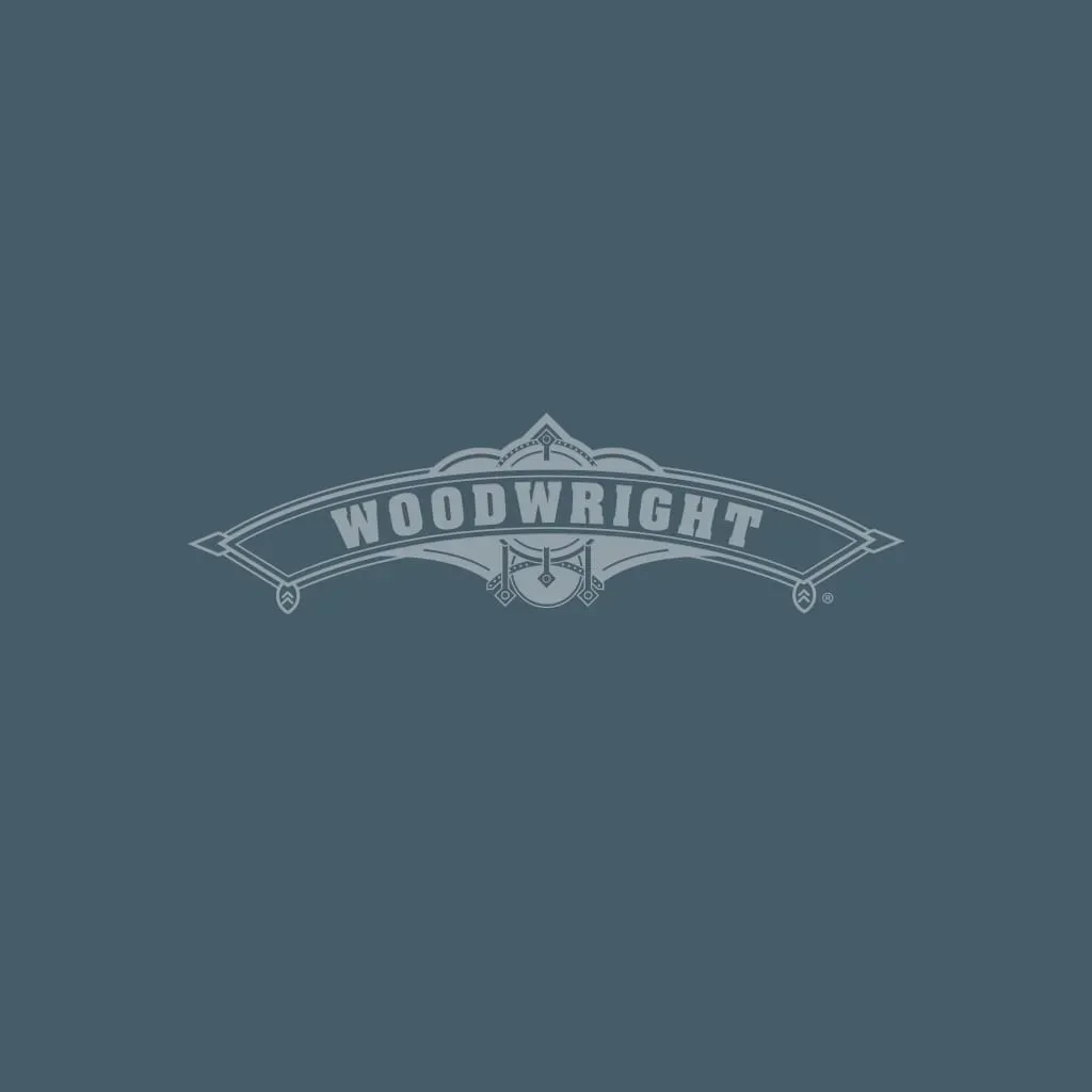 Woodwright logo on a dark teal background.