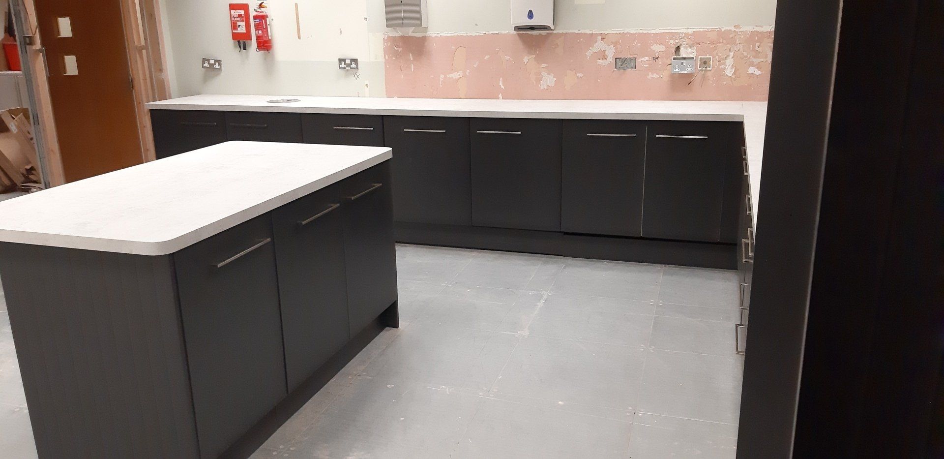 large kitchen dark grey