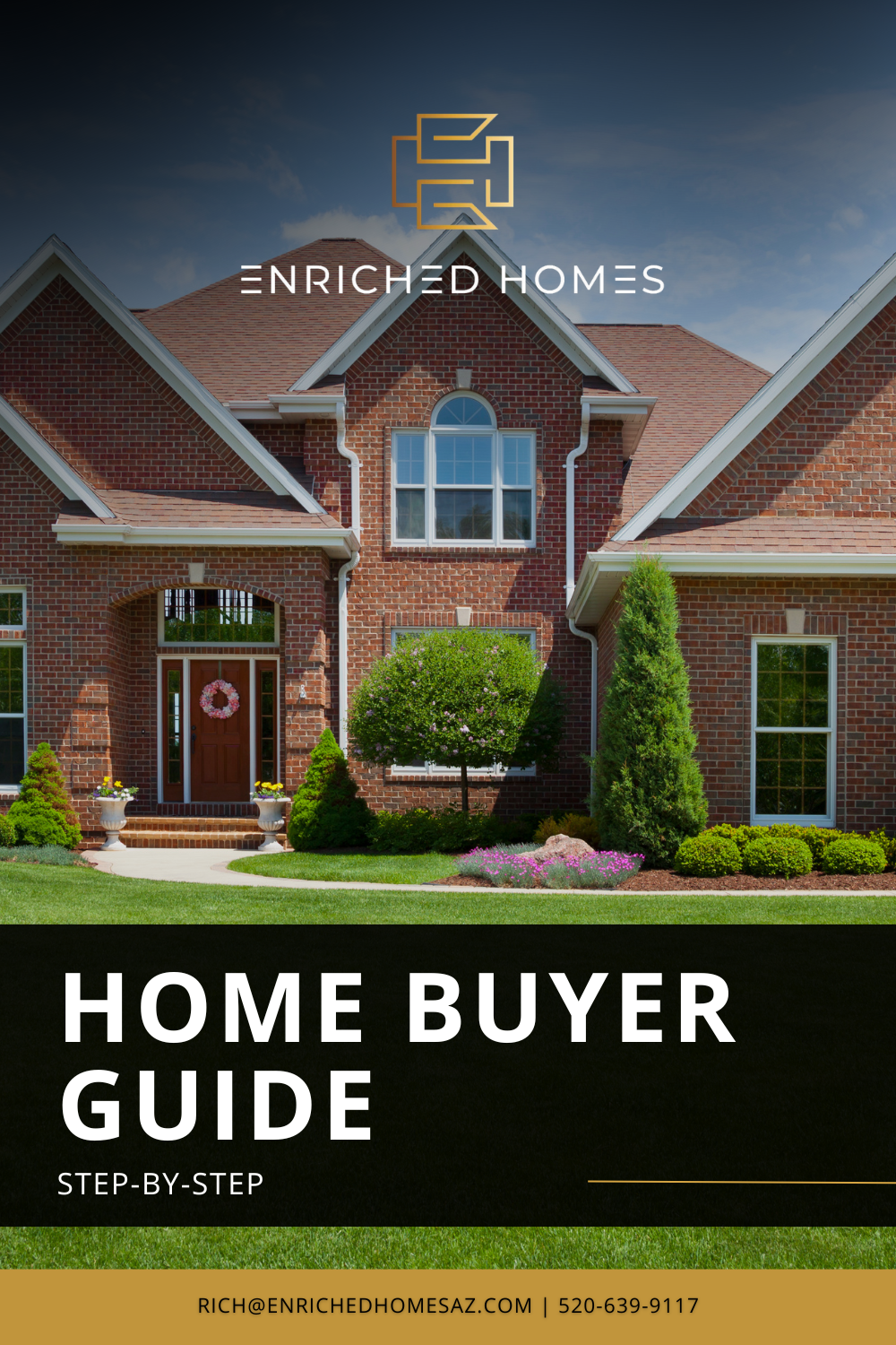 A home buyer guide with a picture of a brick house on the cover.