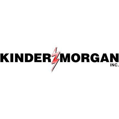The logo for kinder morgan inc. has a lightning bolt on it.