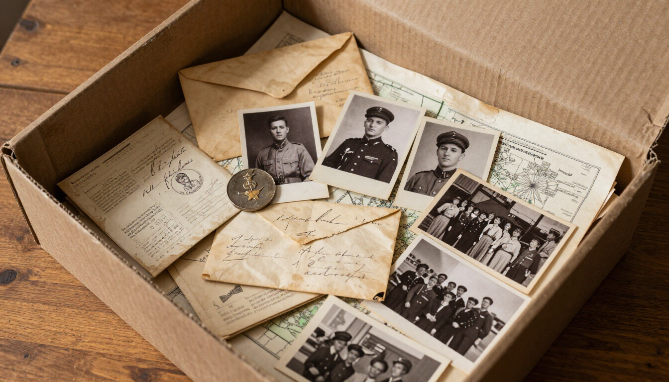 Suitcase with photos