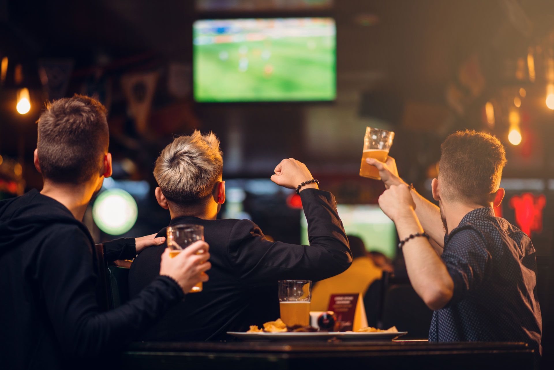 Watching football game