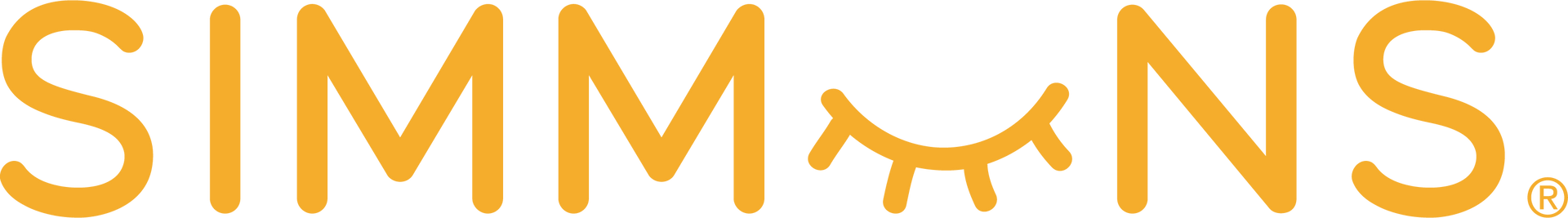 The word SIMMONS in yellow text, with the letter 