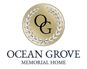 Ocean Grove Memorial Home logo: Gold emblem with "OG" initials, laurel wreath, and company name.