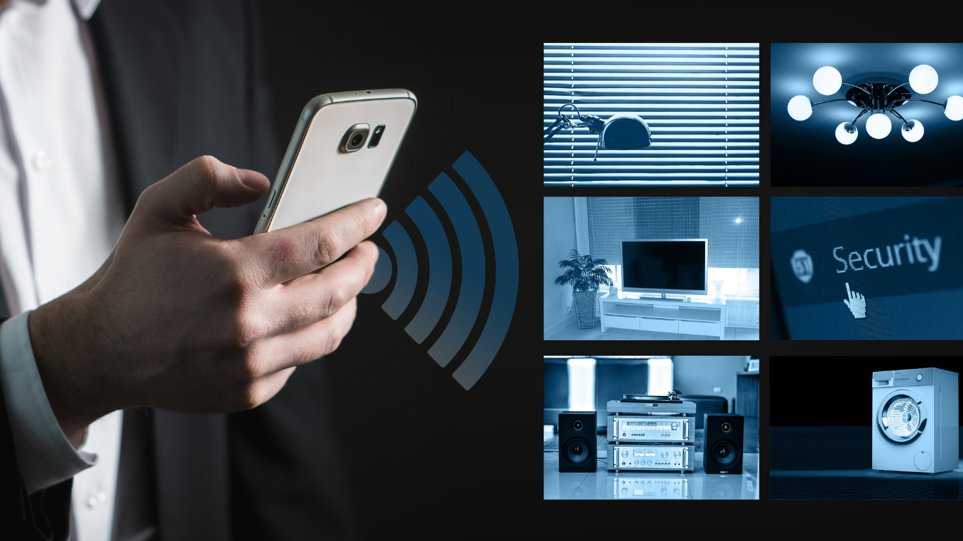 A man in a suit is holding a cell phone in his hand.