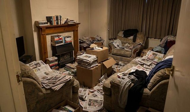 Before a living room house clearance in Cardiff