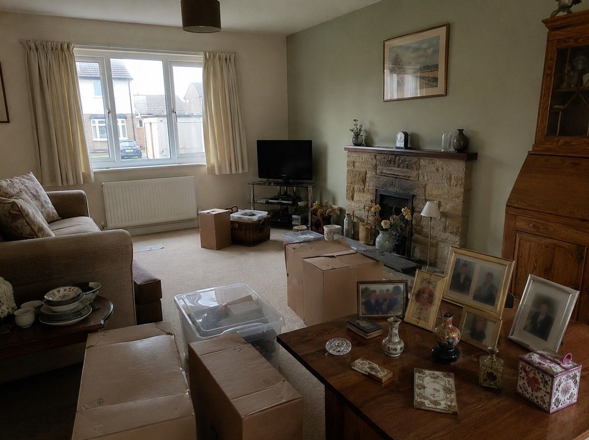 Bereavement clearance in progress in Cyncoed, keepsakes set aside with care