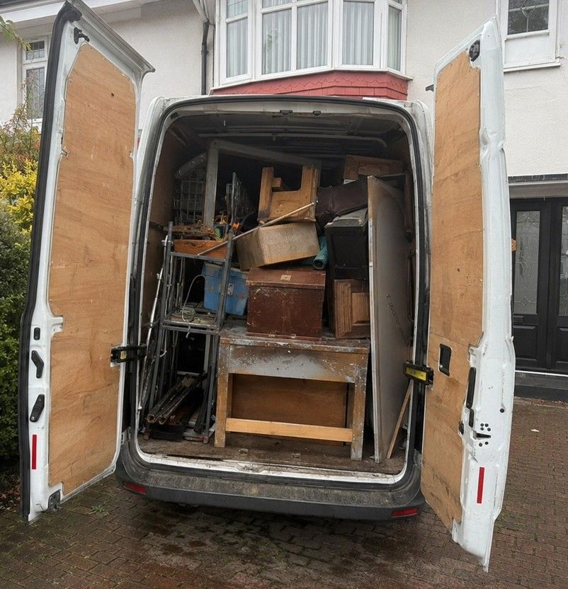 J&Z House Clearance van loaded up with garage clearance items