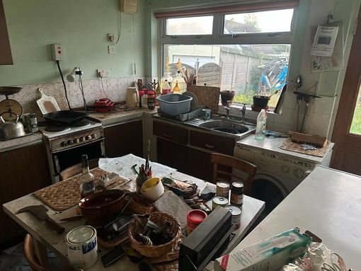 kitchen left in a state to be cleared by J&Z House Clearance