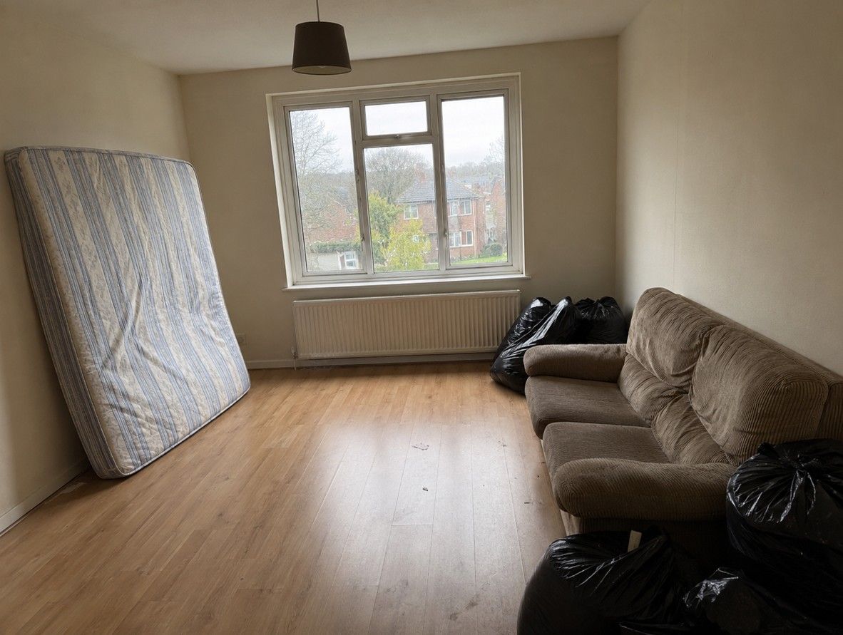 Belongings left behind in a rental property before landlord clearance in Cardiff