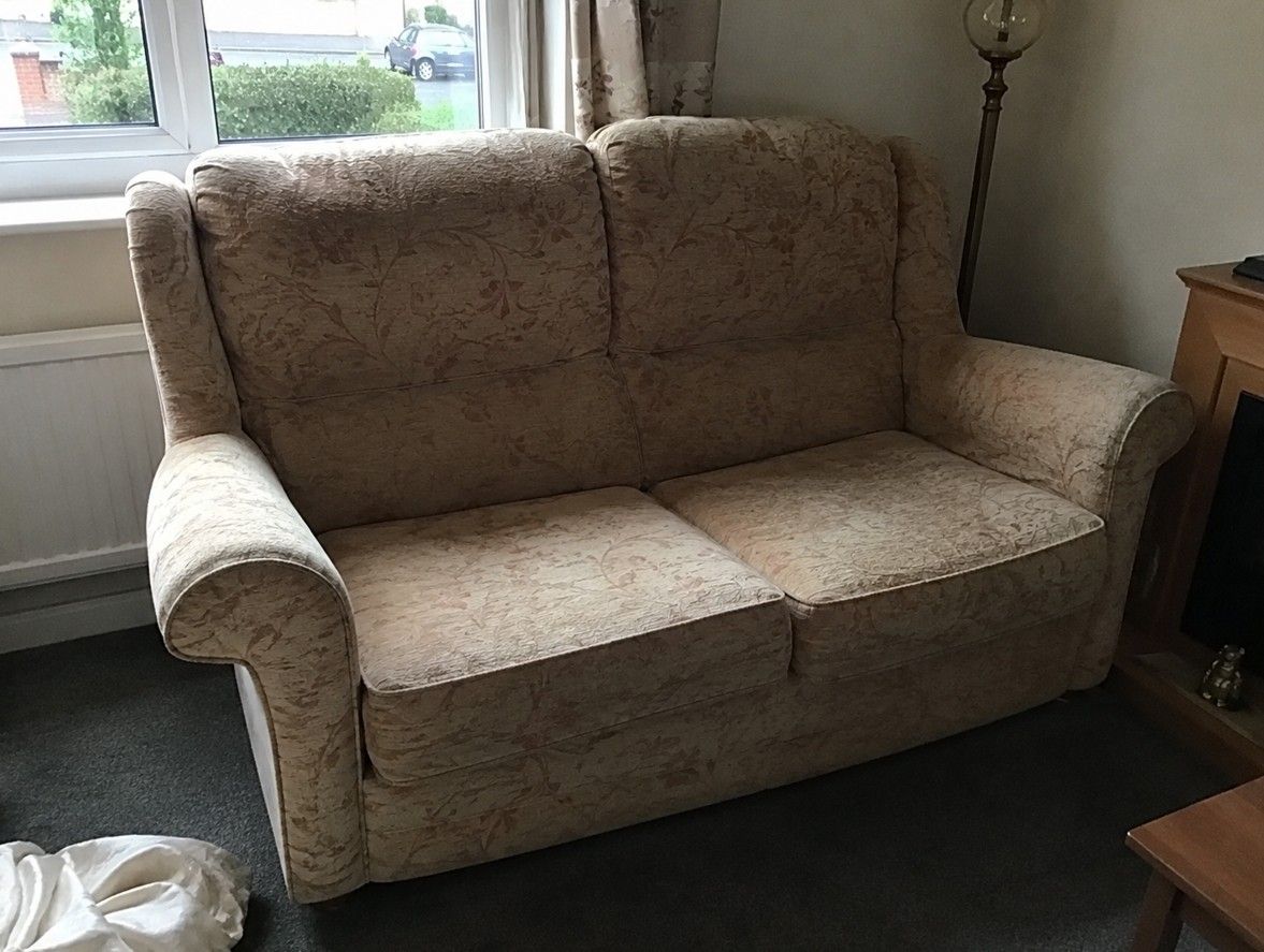 Sofa ready to be collected by J&Z House Clearance in Cardiff