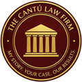 The Cant&uacute; Law Firm logo: a gold courthouse icon within a maroon and gold circular frame; "The Cant&uacute; Law Firm" and tagline, "My Story. Your Case. Our Results."