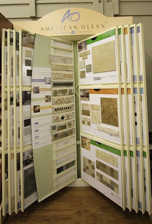 A display of american clean tiles in a store