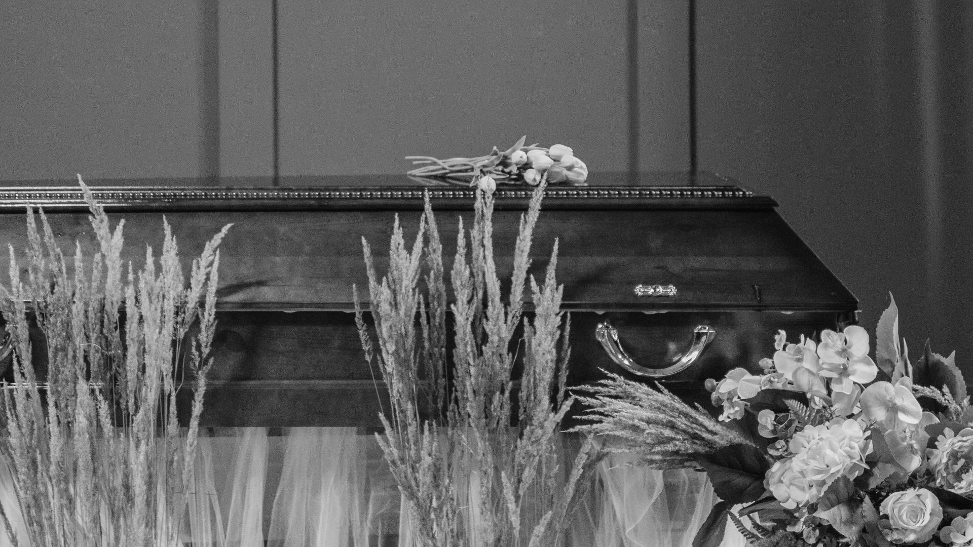 Coffin or Casket at a Funeral Service