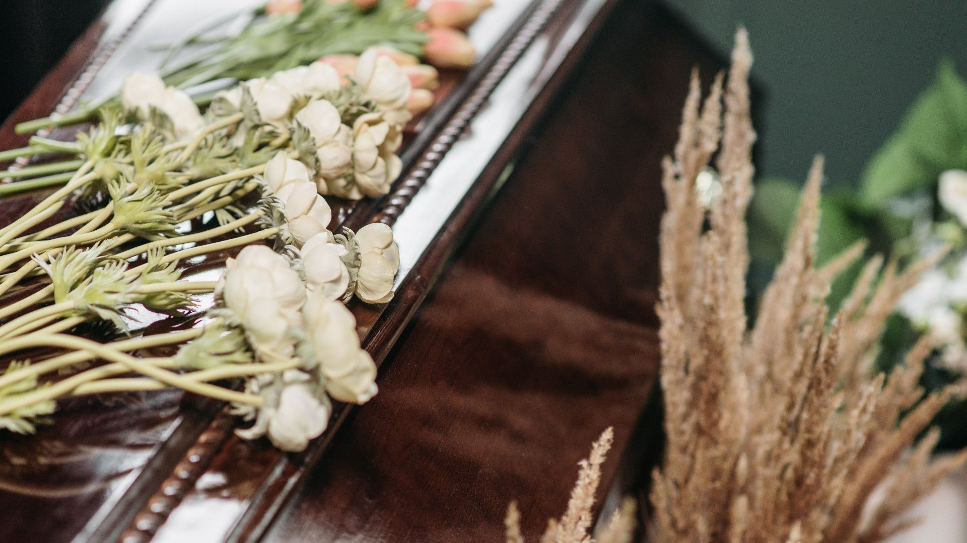 Flowers and decorations at a Funeral Service