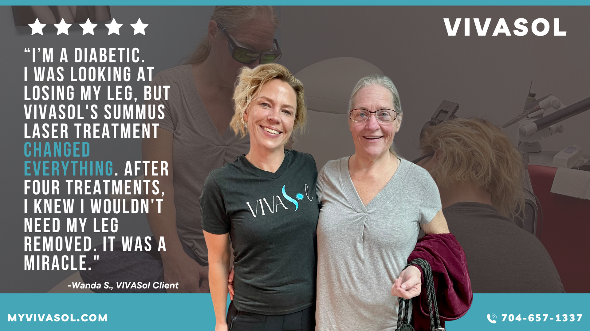 Miraculous Healing: How VIVASol's Summus Class IV Laser Saved a Diabetic Patient from Amputation — VivaSol — Mooresville, NC Miraculous Healing: How VIVASol's Summus Class IV Laser Saved a Diabetic Patient from Amputation — VivaSol — Mooresville, NC