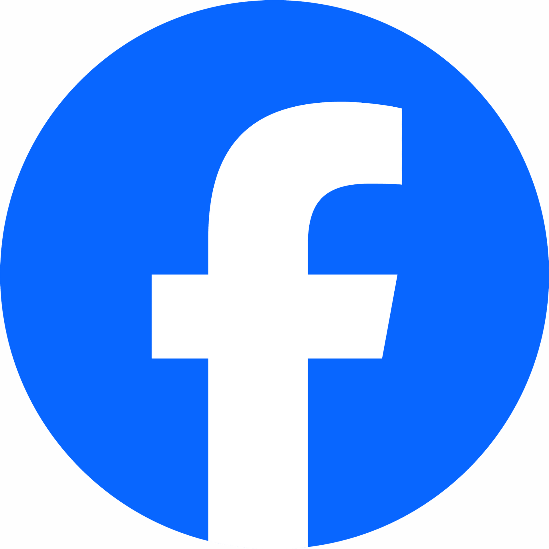 Facebook logo: white lowercase “f” on a blue circle.