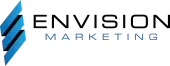 EnvVision Marketing logo with blue geometric icon and black-and-blue text on a white background
