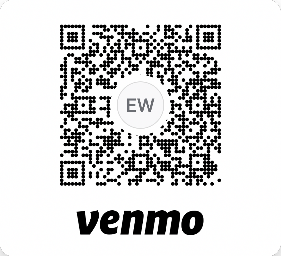 A qr code for venmo is shown on a white background.