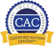 IBCCES CAC logo with blue seal and yellow banner reading “Certified Autism Center”
