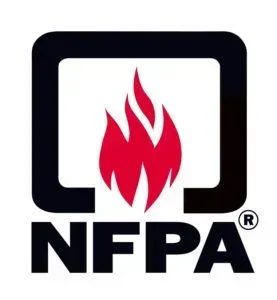NFPA logo: red flames inside a black square, with