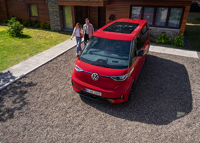 New Volkswagen ID. Buzz GTX available to rent.