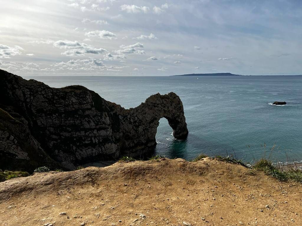 Campervan holiday at Durdle Door. 