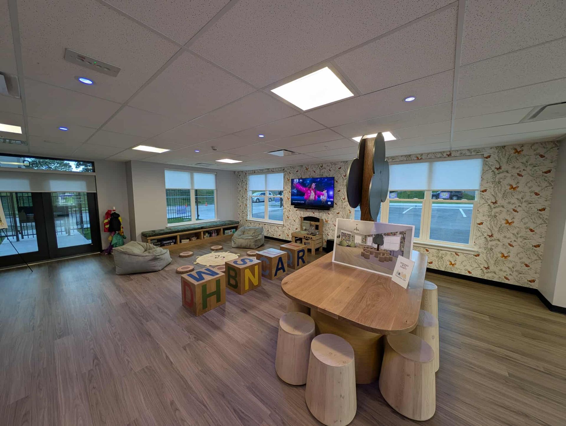 Daycare remodeling in Johnson county. Custom furniture made by Under pressure