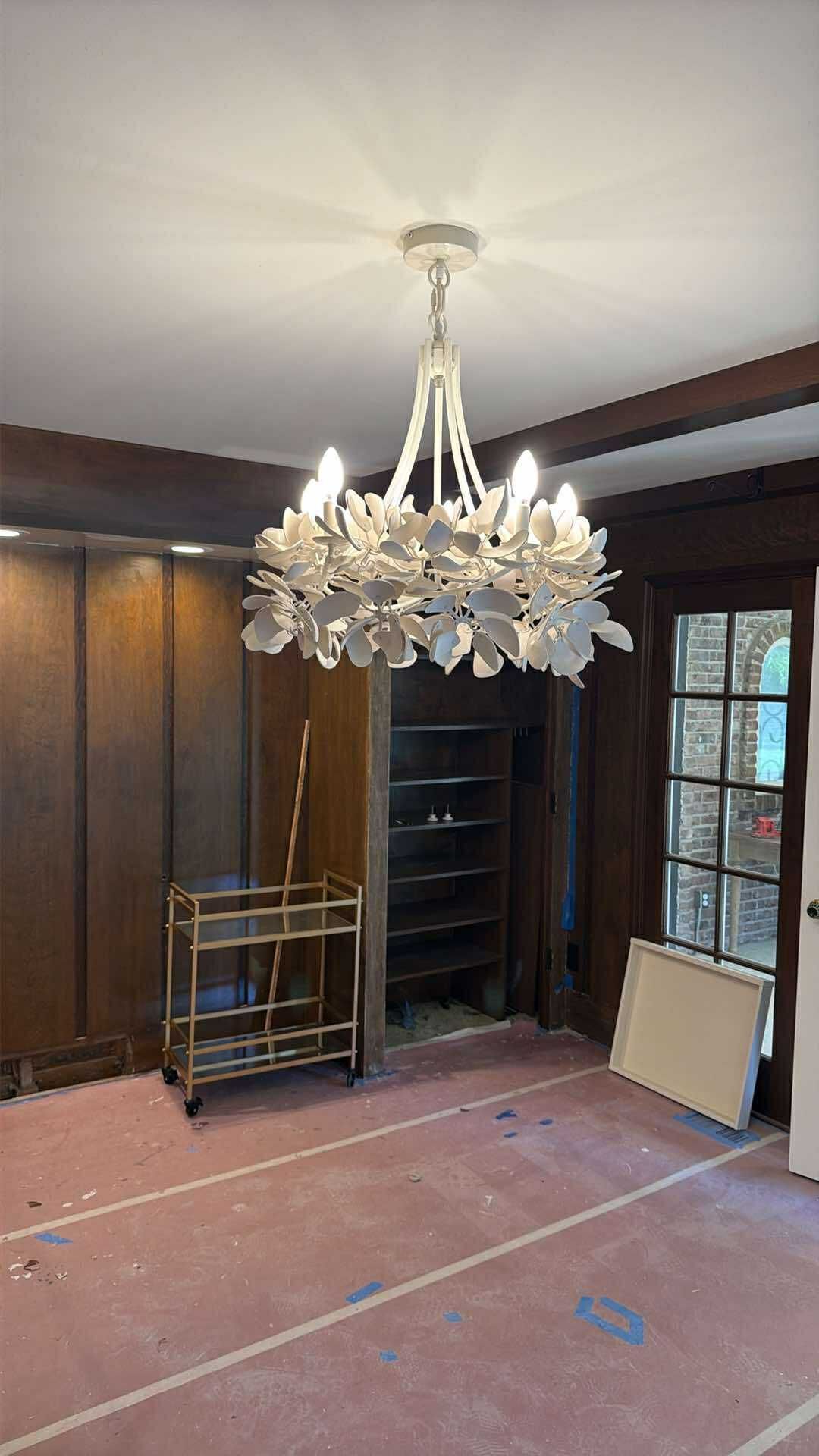 Handmade chandelier in an overland park remodel