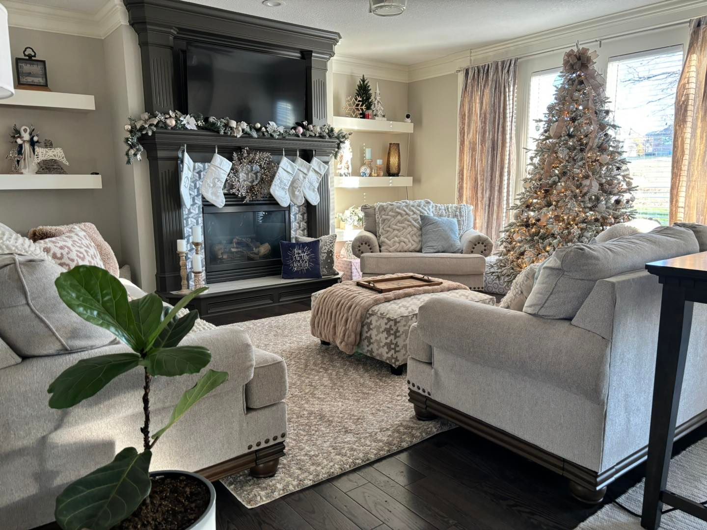Luxury furniture staging in a Leawood home.