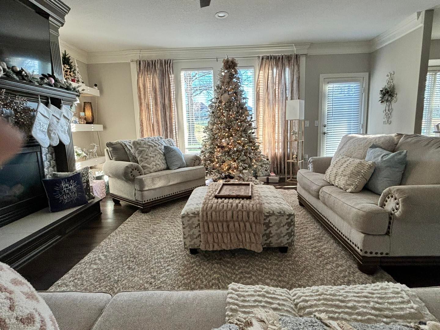 Modern living room staging in Overland Park