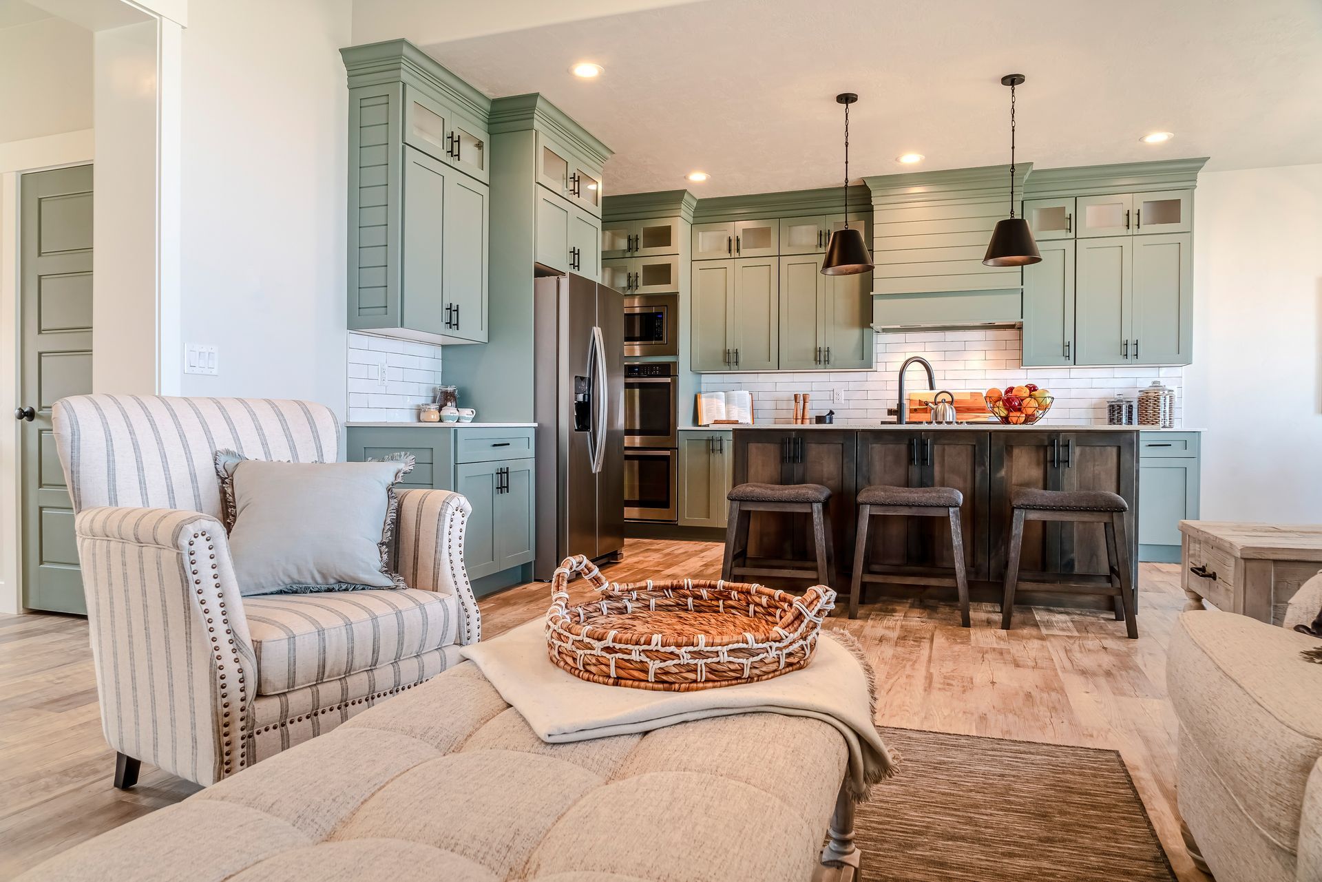 Quartz kitchen island in Gardner, KS.