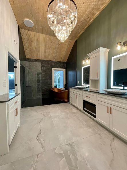 designer bathroom in shawnee kansas bathroom chandelier 