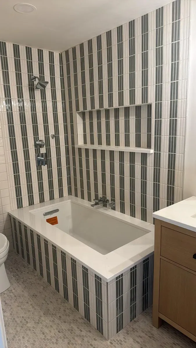 custom designer tv show remodel tile in lenexa kansas