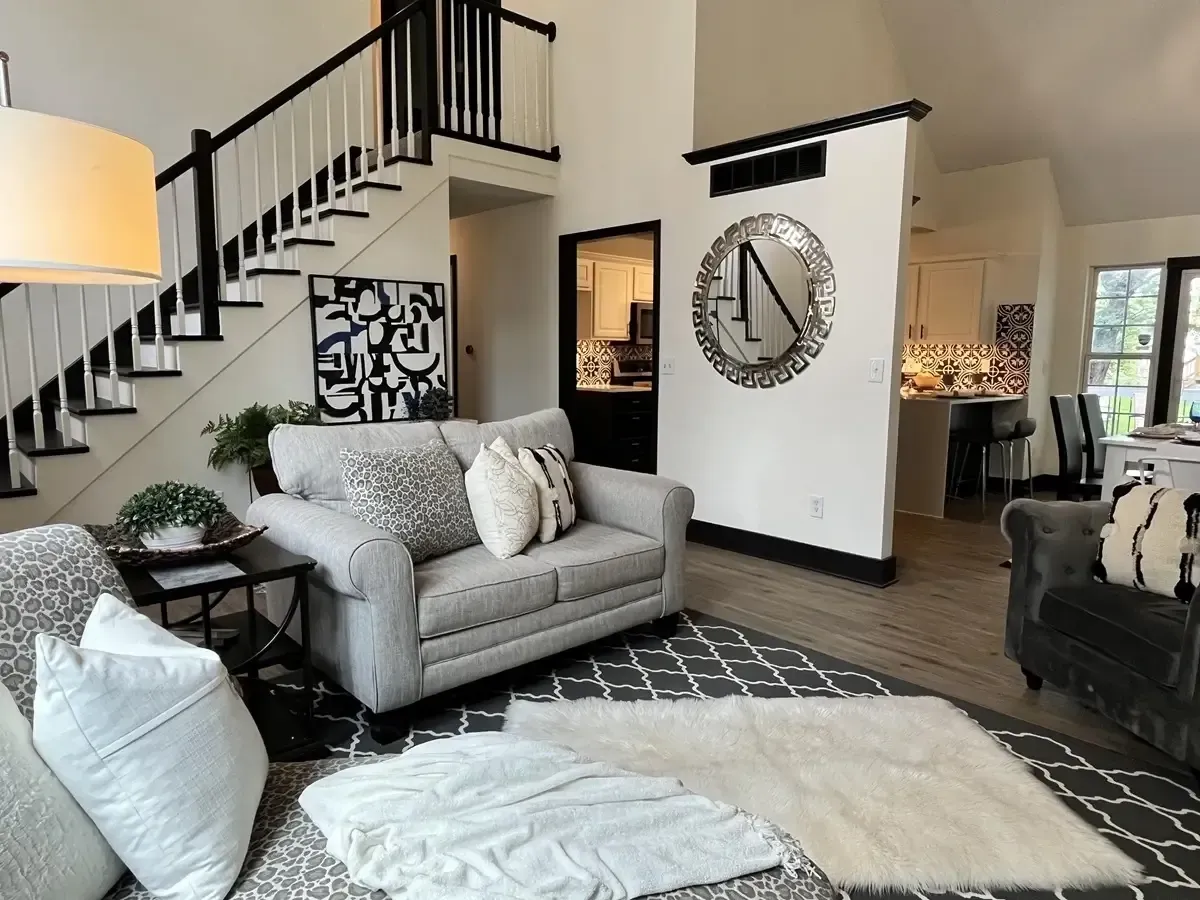 modern contemporary living room staging