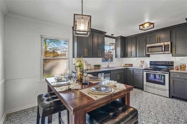 Modern kitchen decor staging in JoCo.