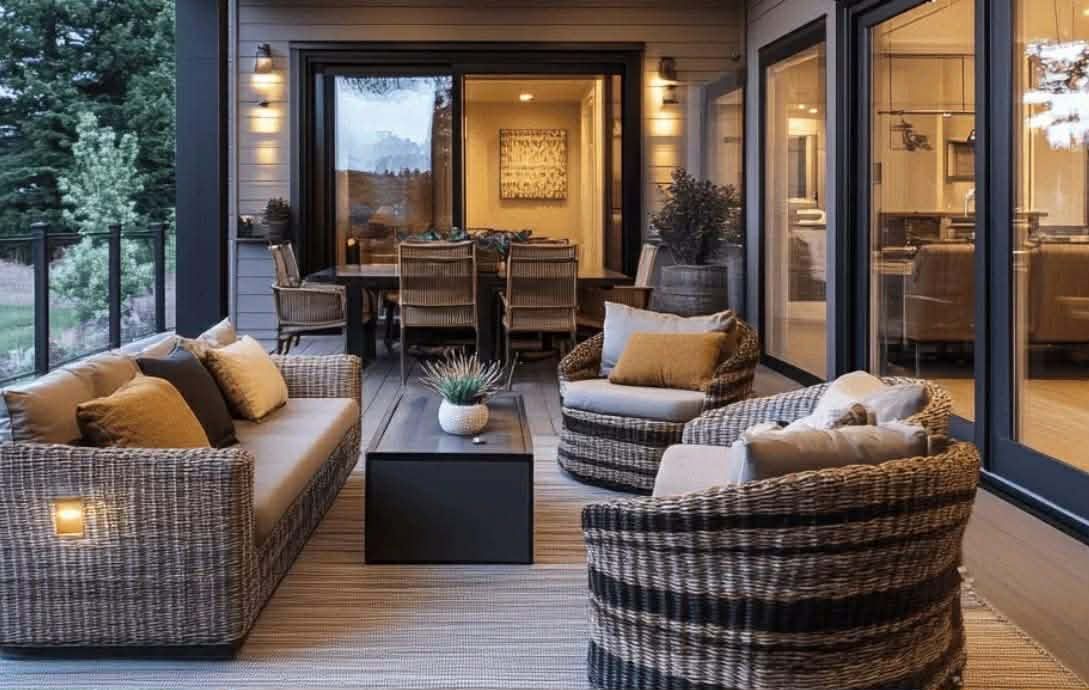 Amazing back deck with optimal seating in Leawood Kansas