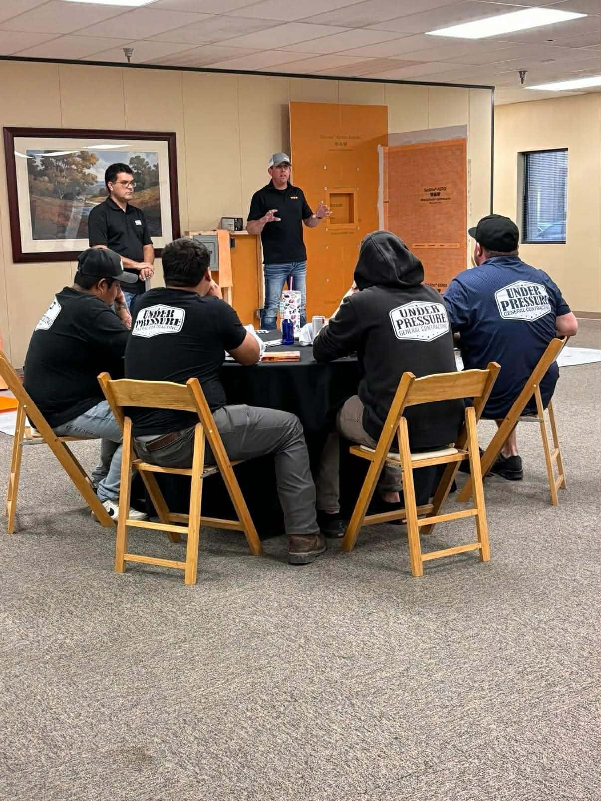 Schlueter installation and water proofing class, company outing