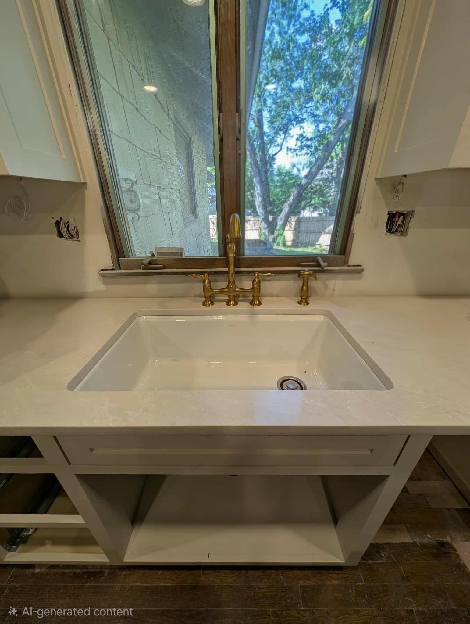 High-arc kitchen faucet in a custom Lenexa remodel.