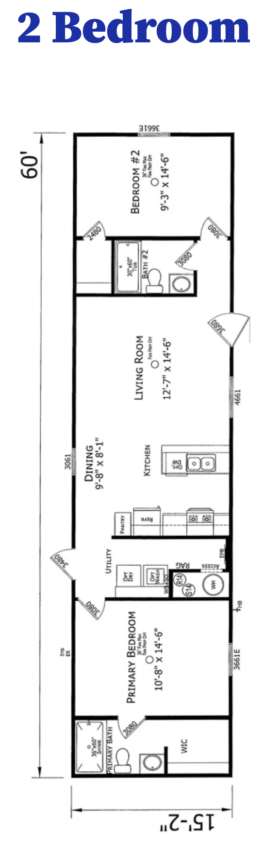 View Floor Plans Alpine Estates Mobile Home Floor Pans for 2-Bedroom Trailers