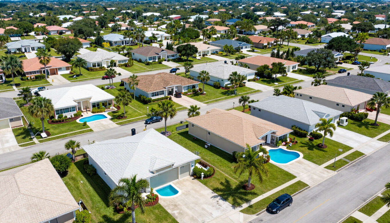 Aerial view of Florida neighborhood