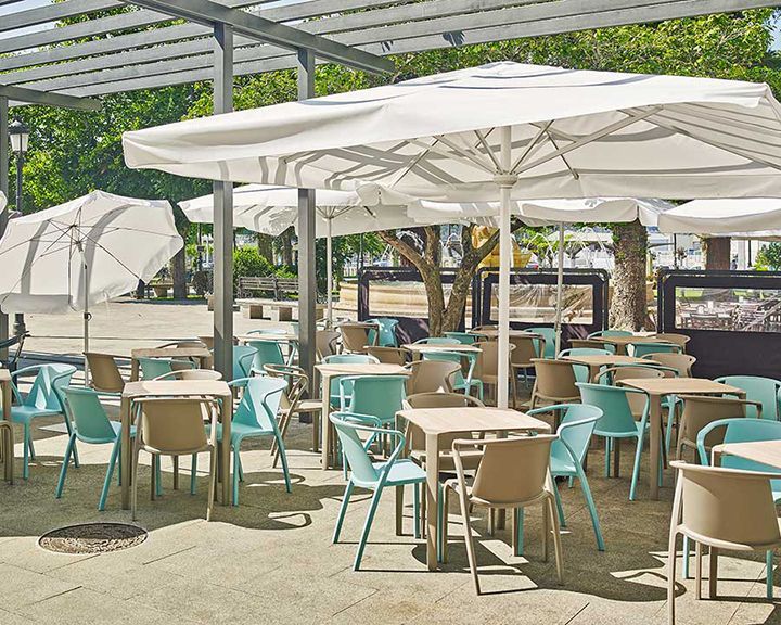 terras parasols in verschillende maten