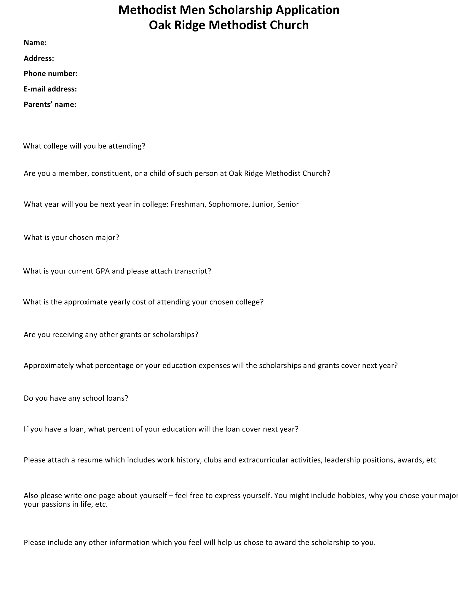 Church Resources | Oak Ridge Methodist Church