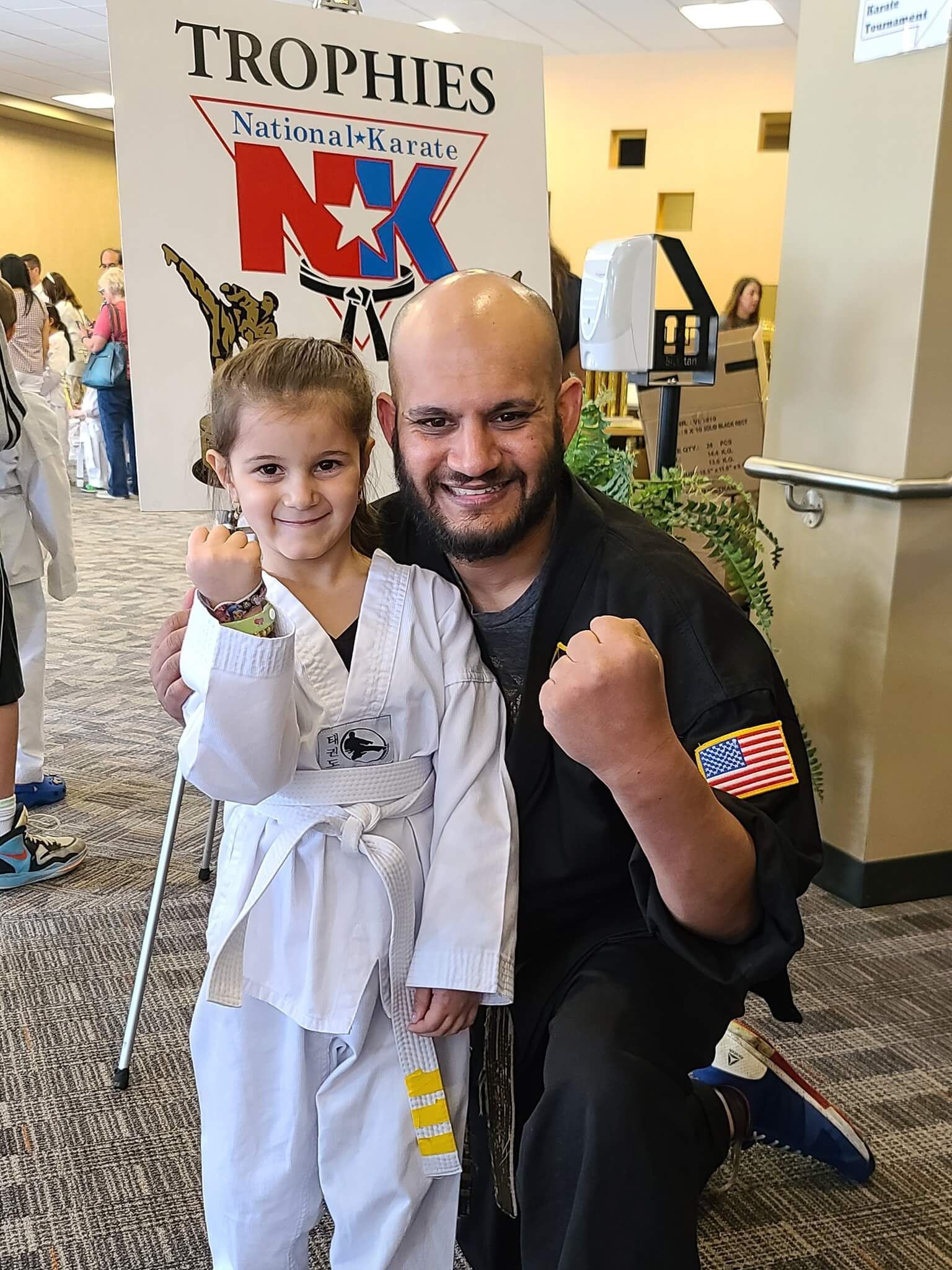 Beginners practicing basic Karate stances at Wisconsin National Karate in New Berlin, WI for confidence and fitness.