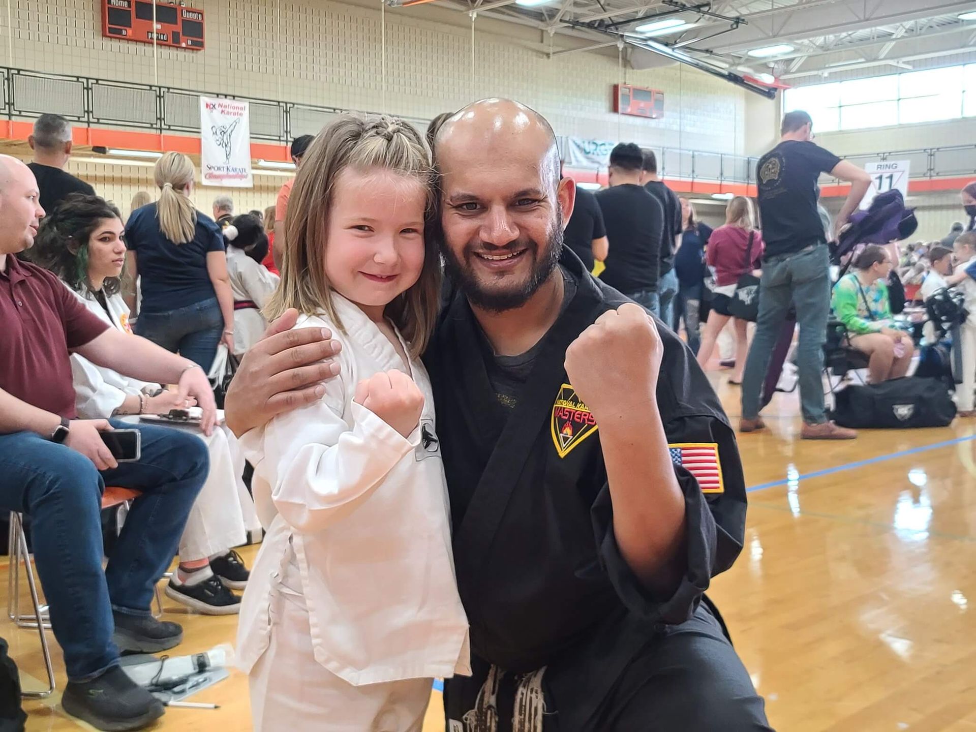 Kids practicing Youth Karate drills at Wisconsin National Karate Kickboxing & Krav Maga in New Berlin, WI to build independence.