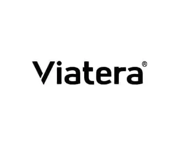 The logo for viatera is black and white on a white background.